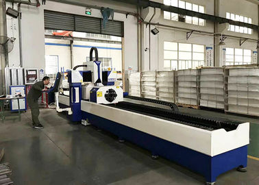Laser automático 380V/50Hz de la fibra del metal del acero inoxidable de la cortadora del tubo del CNC