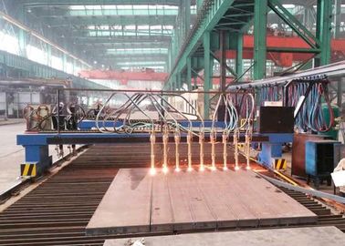 El tipo llama del pórtico del CNC de la tira y cortadora del plasma para H emite la cadena de producción tamaño que corta de 3200X10000m m