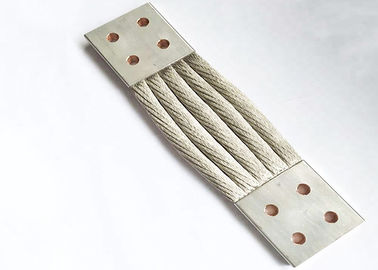 Cable de tierra de tierra del conector de cobre flexible trenzado de encargo con el conector
