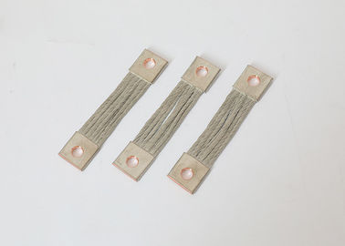 Cable de tierra de tierra del conector de cobre flexible trenzado de encargo con el conector